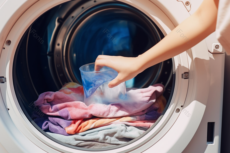 滚筒洗衣机洗衣服倒洗衣液,高清,摄影图,摄影图片,图片大全,摄影图免费下载